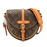 ルイ ヴィトン モノグラム ペルフォ フロール シャンティ ショルダーバッグ M94086 ブラウン イエロー PVC レザー レディース LOUIS VUITTON 【中古】